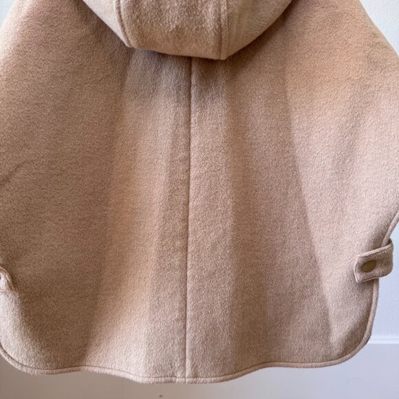 Luxury Kids Beige Cape Coat NWOT | Size 6–7 Hooded Wool-Blend Winter Beautiful - Picture 15 of 16